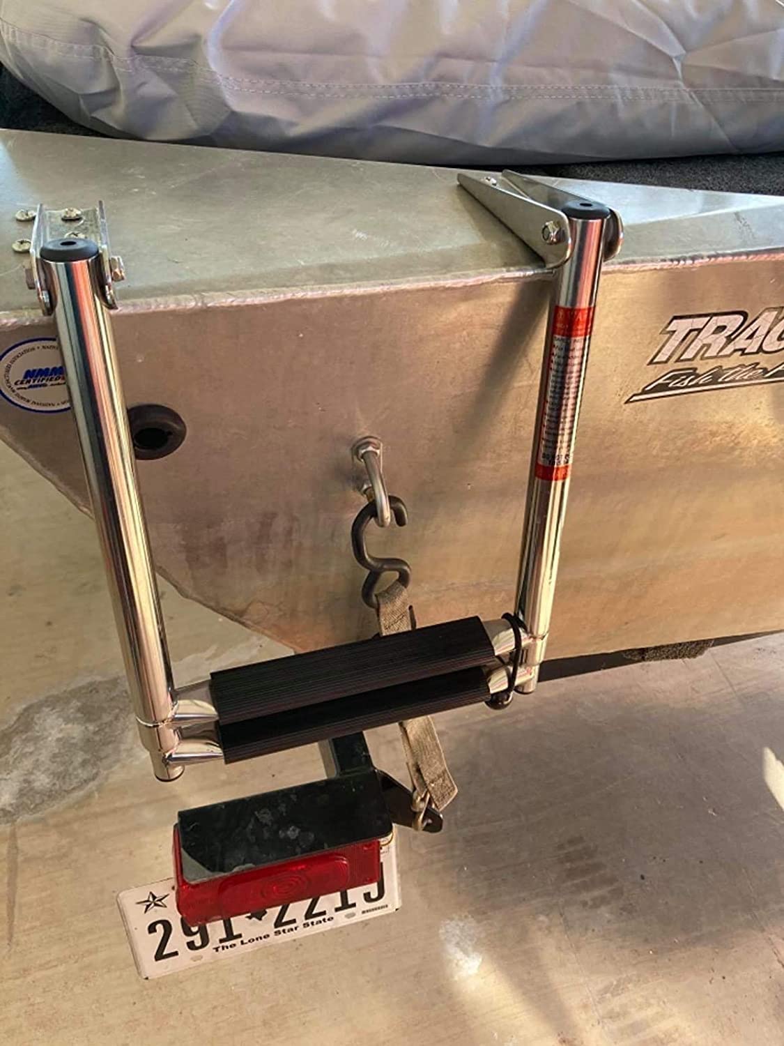 Scala Pieghevole per molo/Barca a 2/3/4 gradini, in Acciaio Inox 316 Resistente, per imbarcazioni, Yacht, Piscine e pontili, Portata 150 kg/330 libbre (Un Solo Colore, 2 gradini)