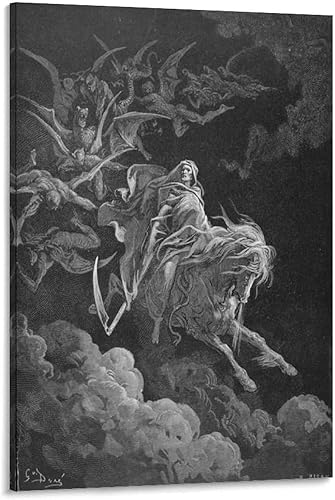 Miniatura 1 de Gustave Dore - Póster de la visión de la muerte, pintura de obras de arte, arte de pared, impresiones en lienzo, imagen colgante, decoración del