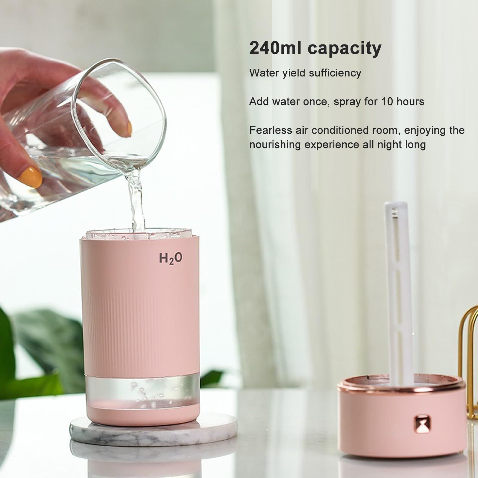 Mini-Luftbefeuchter Aus Holz – 240 Ml, USB, Mit Automatischer Abschaltung