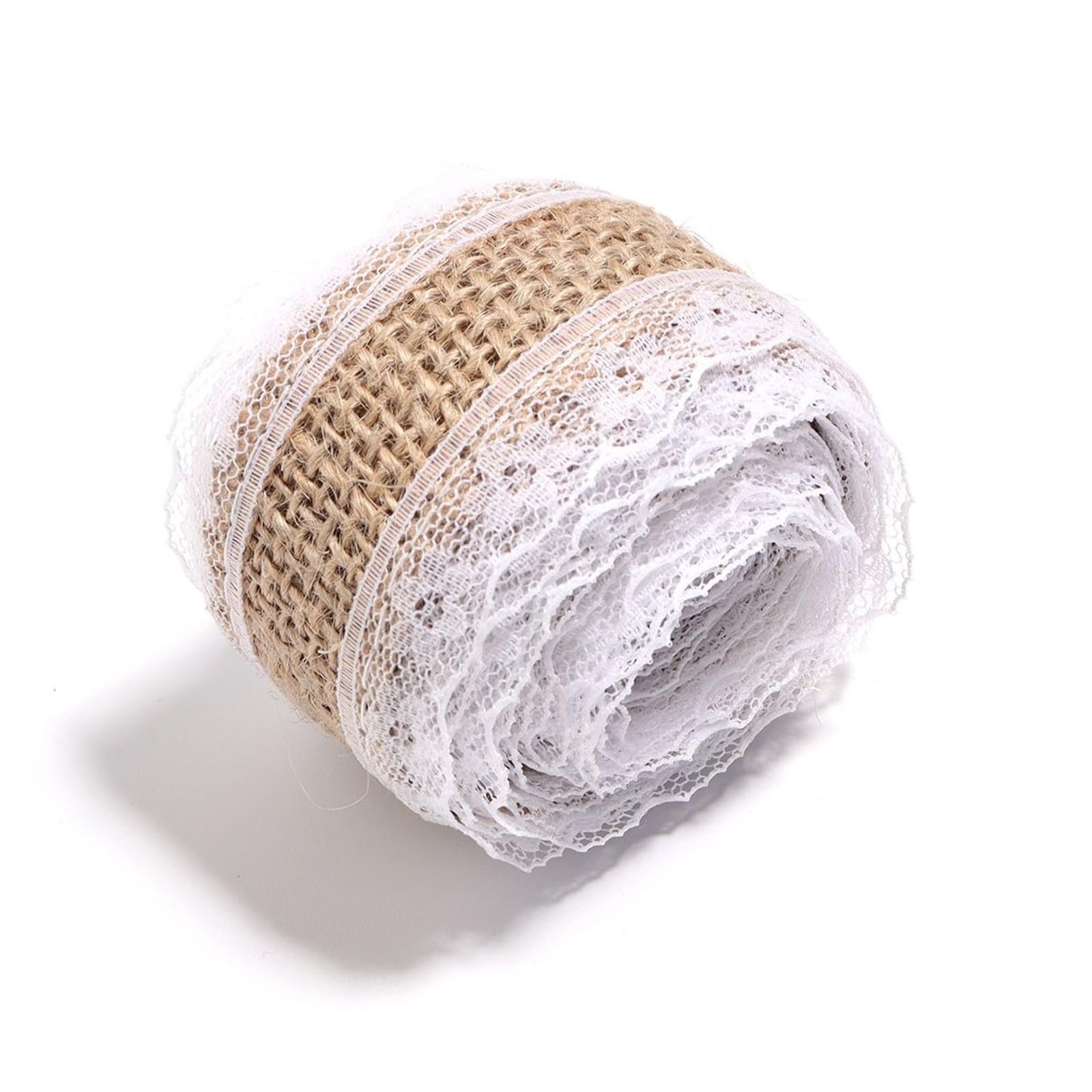 Burlap Fabric Roll 2 Yards Lace Burlap Ribbon Vintage Jute Ribbons for DIY Clothing Packing Wedding Party Home Decoration Accessories(Type5 (2.5cm))