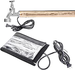 Durable & Easy-Install Pipe Heat Blanket, 38.5"x6" Heating Tape for Anti-Freeze Protection, 77-inch Cord & 110V, Max 140°F, for Outdoor Faucets, RV Sewer Hoses, Metal & Plastic Pipes (1)