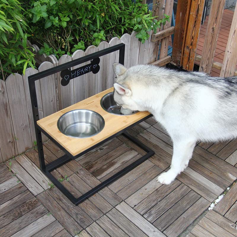 Sabri shopee Large Dog pets Feeder satnd Iron Wood Pine Steel Elevated Dog Bowls with Foldable and Adjustable Elevated Stand, Height 21in with Marker Pen to Write The Name of Your Pet (B0BXXP35QM) Amazon Price History, Amazon Price Tracker