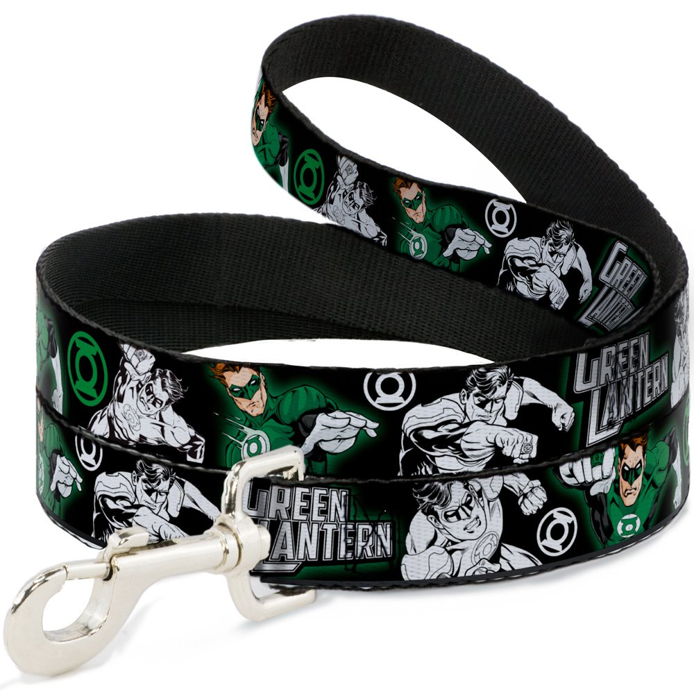 Laisse Green Lantern pour chien Buckle Down de 6 pieds et 1.5 pouce de large