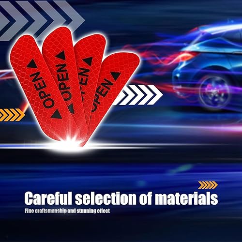 Miniatura 6 de Paquete de 4 calcomanías reflectantes abiertas para puerta, 3.74 x 0.98 pulgadas, calcomanía de advertencia de precaución de seguridad, adhesivo