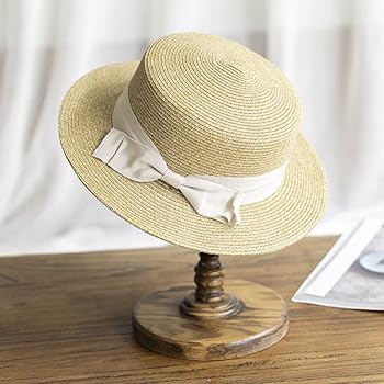 Amazon | VBSHA レディース ハット 麦わら帽子 リボン 蝶結び 編み上げ
