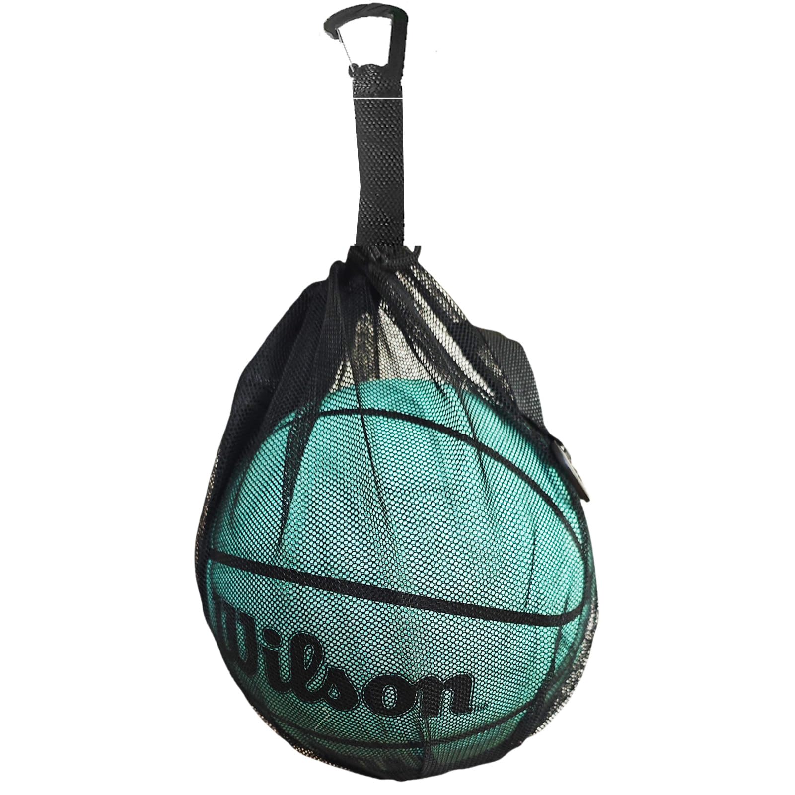 UlifeBetter Single Mesh Ball Bag, Black Basketball net Mesh Backpack Volleyball Bag Net Ball Storage Bag Small Soccer Ball Bag Netting With Zipper