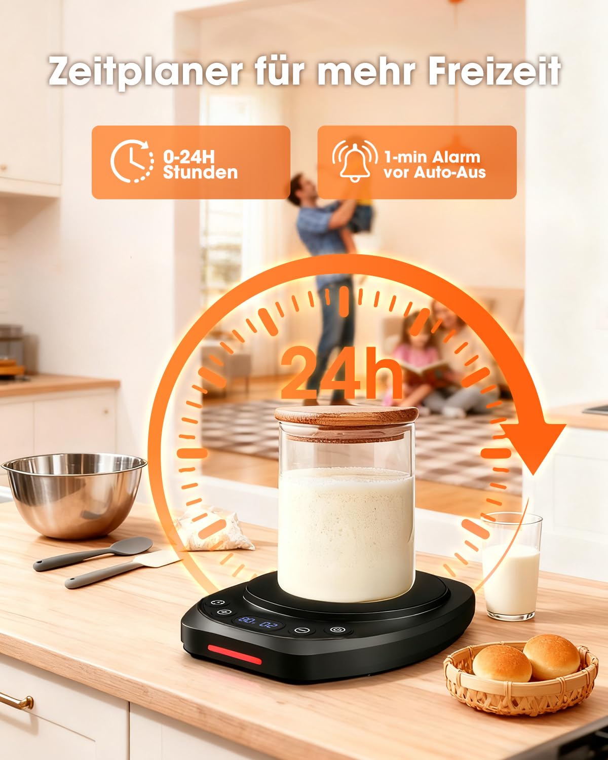 MQUPIN Chauffe-levain, outils de cuisson du pain 21-49 °C, contrôle précis de la température 1 °C, minuterie 24 heures, boîte de fermentation du levain, pour la fermentation de la pâtisserie