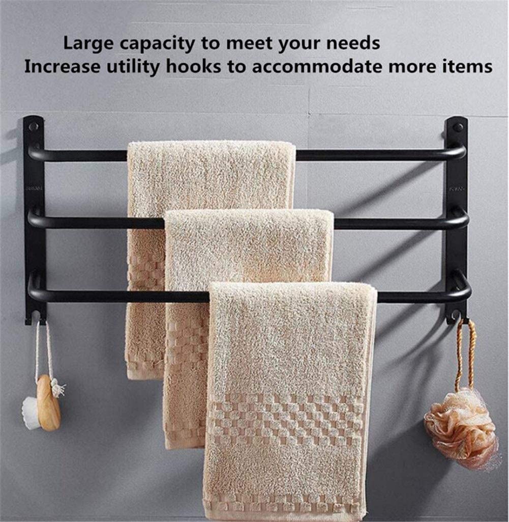 Porta Asciugamani Portasciugamani In Acciaio Inossidabile 304 A 3 Livelli Triplo Nero Bagno Cucina Porta Asciugamani Creativo Organizzatore Per Accessori Per Il Bagno(7 3/8)