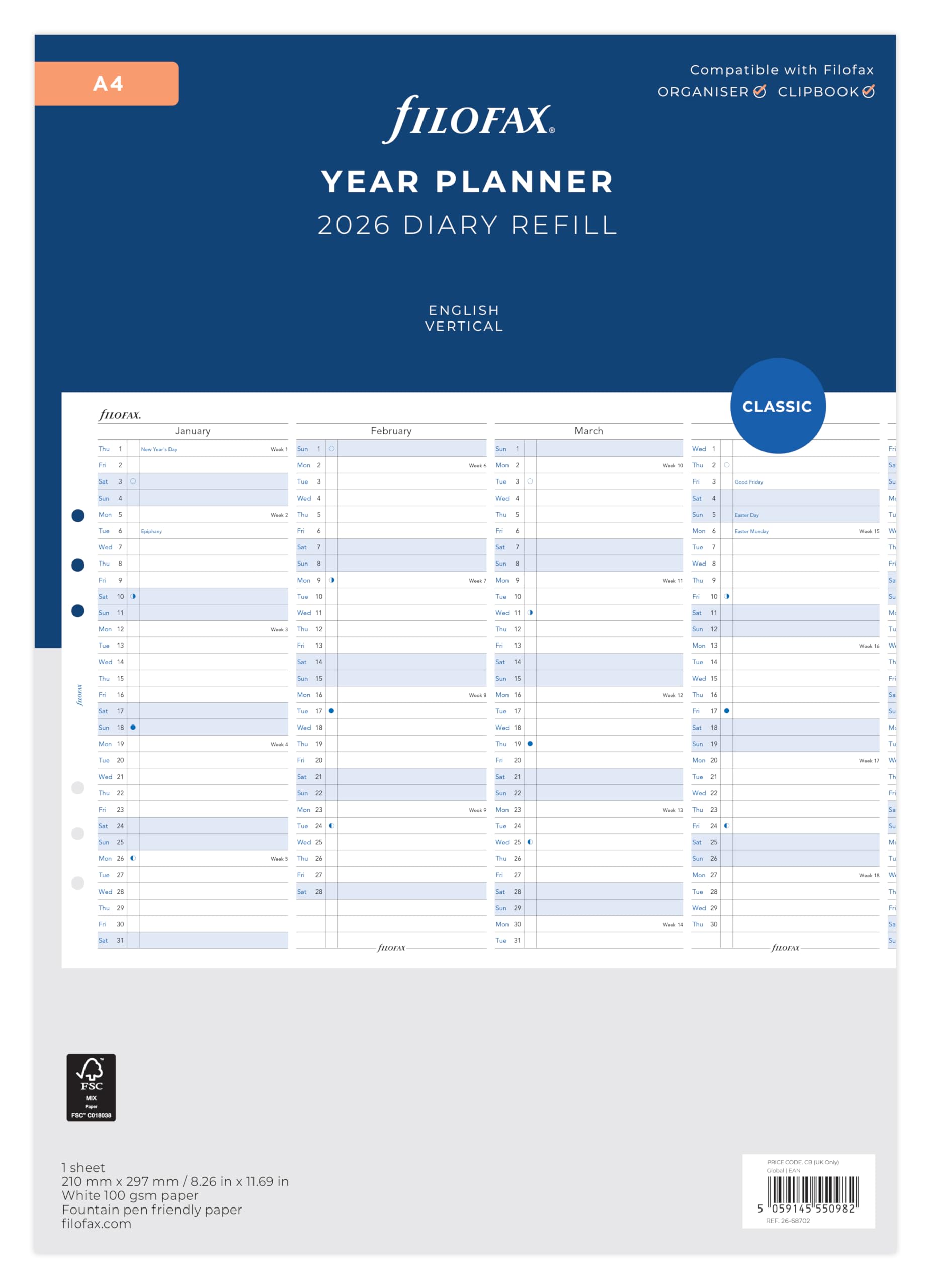 Filofax A4 Year Planner 2026