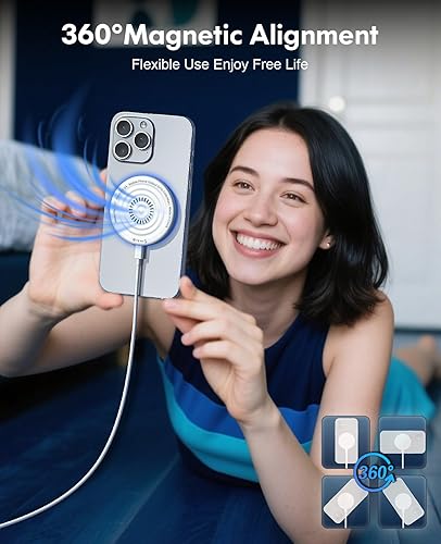 Miniatura 5 de Cargador inalámbrico magnético de 15 W, cargador rápido Mag para teléfono celular 16 Pro Max16 Pro16 Plus1615141312, paquete de 2 almohadillas de