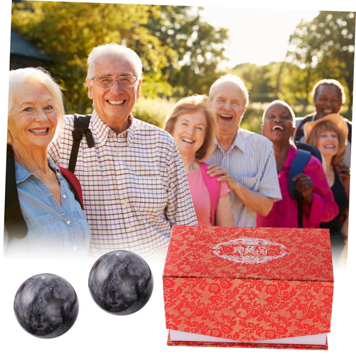 minkissy Pelota de rehabilitación de fitness para ancianos, bola de jade natural, bola sólida de sostenimiento, bolas de masaje para ejercicios de mano, bolas de masaje para ejercicios de balonmano,