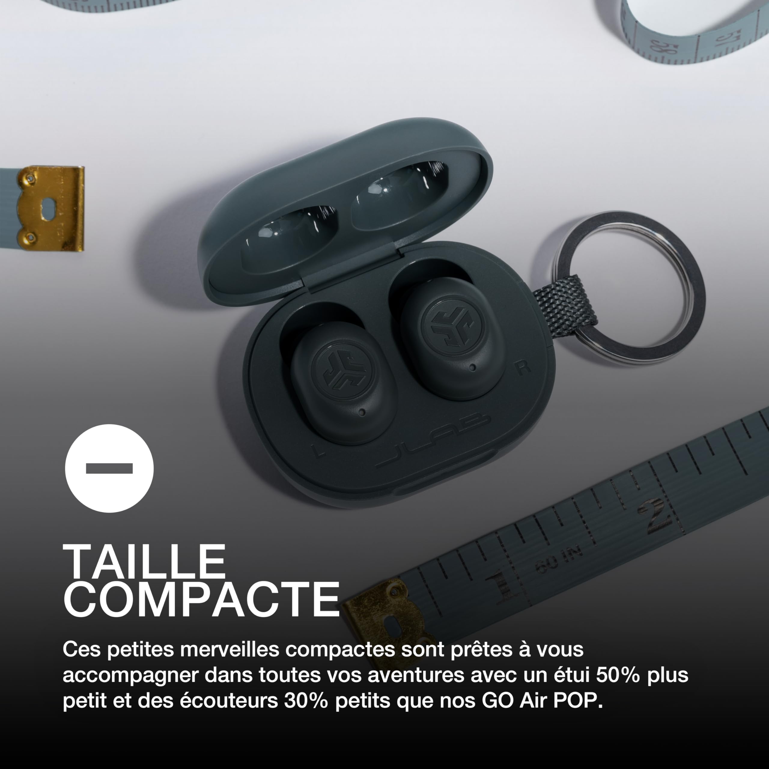 JLab JBuds Mini Ecouteurs Bluetooth sans Fil, Ecouteurs sans Fil, Écouteurs avec Micro et Boîtier de Charge USB, Oreillette, Jusqu'à 20+ Heures d'Autonomie, Son Personnalisé EQ3, Turquoise