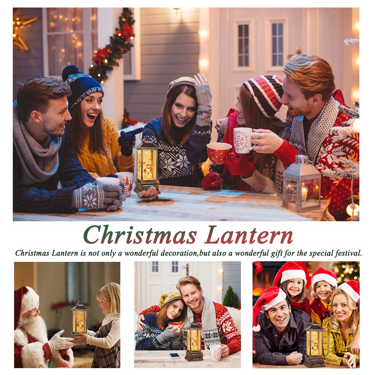 GYMISS - Bola de nieve con luz y luz para cantar, funciona con pilas, iluminada, para Navidad, con purpurina, iglesia cristiana