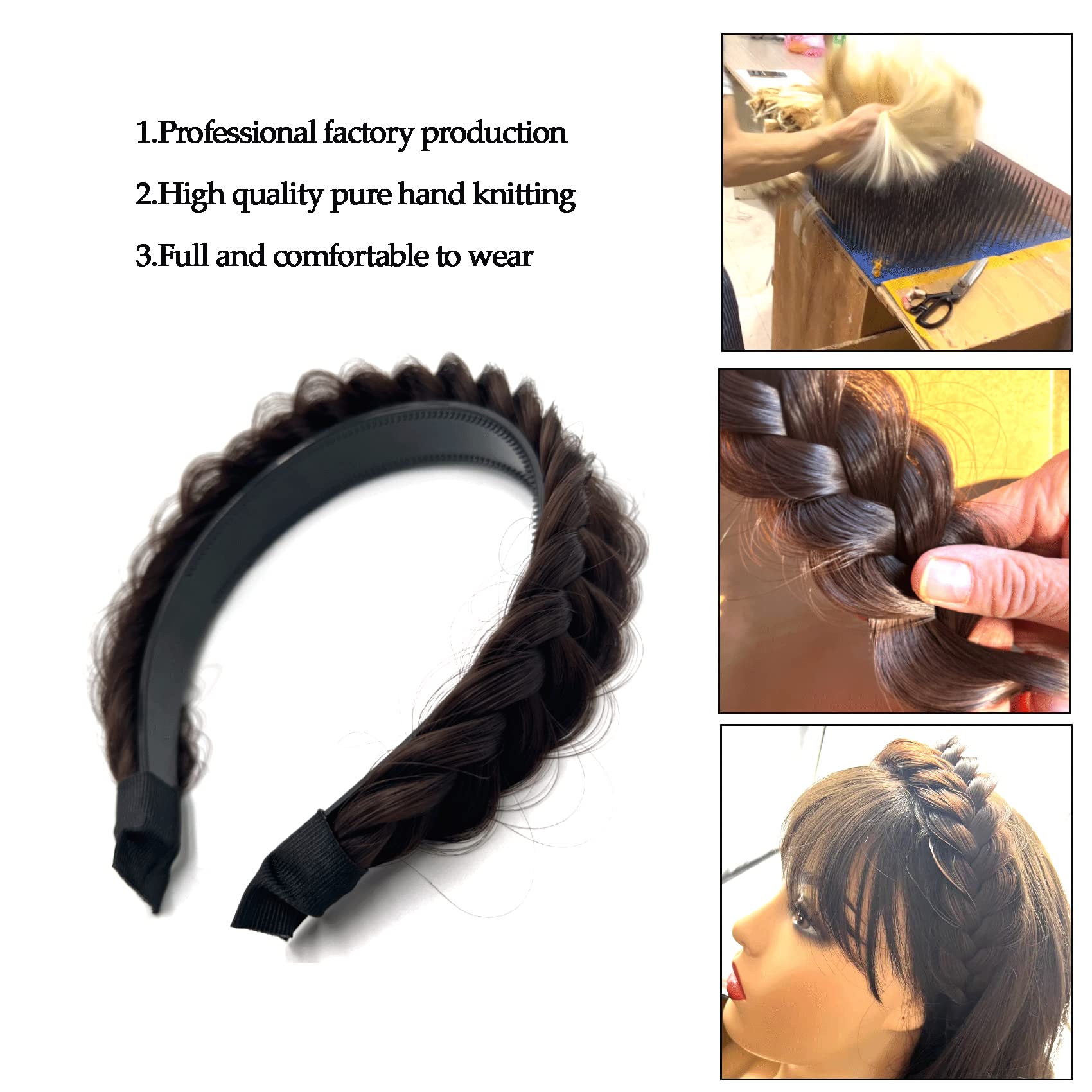9412 Wide Braided Headband Hoop Fashion Hair Accessories Elastic Non-slip Amazon.com : STHEJFB Wide Braided Headband Hoop Fashion Hair  main image 4