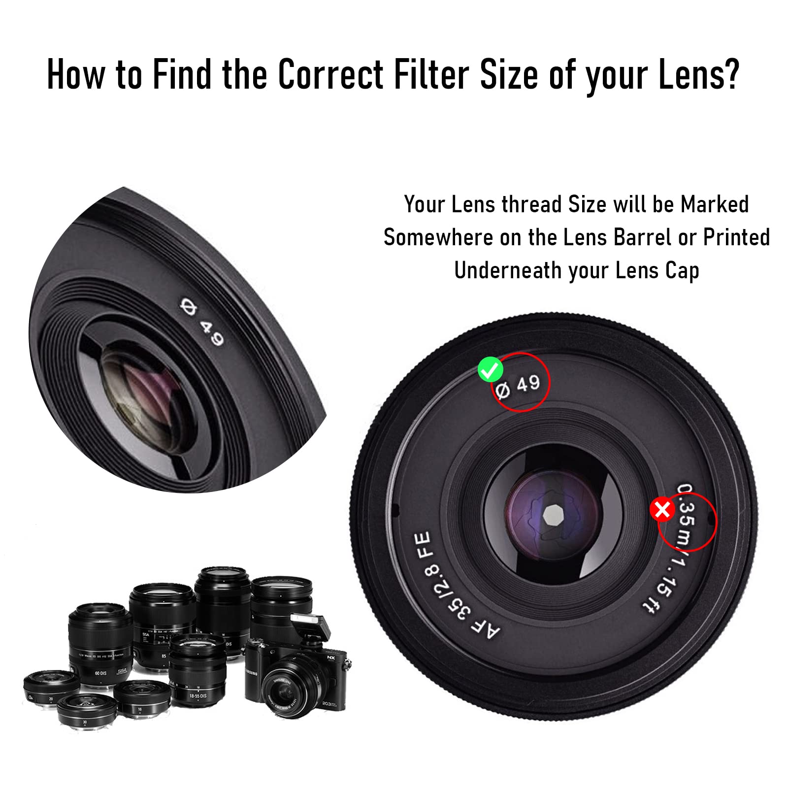 Nikkor Z Lot De 2 Capuchons D'objectif 55 Mm – Pour Nikon, Canon, Sony – Avec Chiffon Et Corde, Protection Anti-rayures Et Poussière
