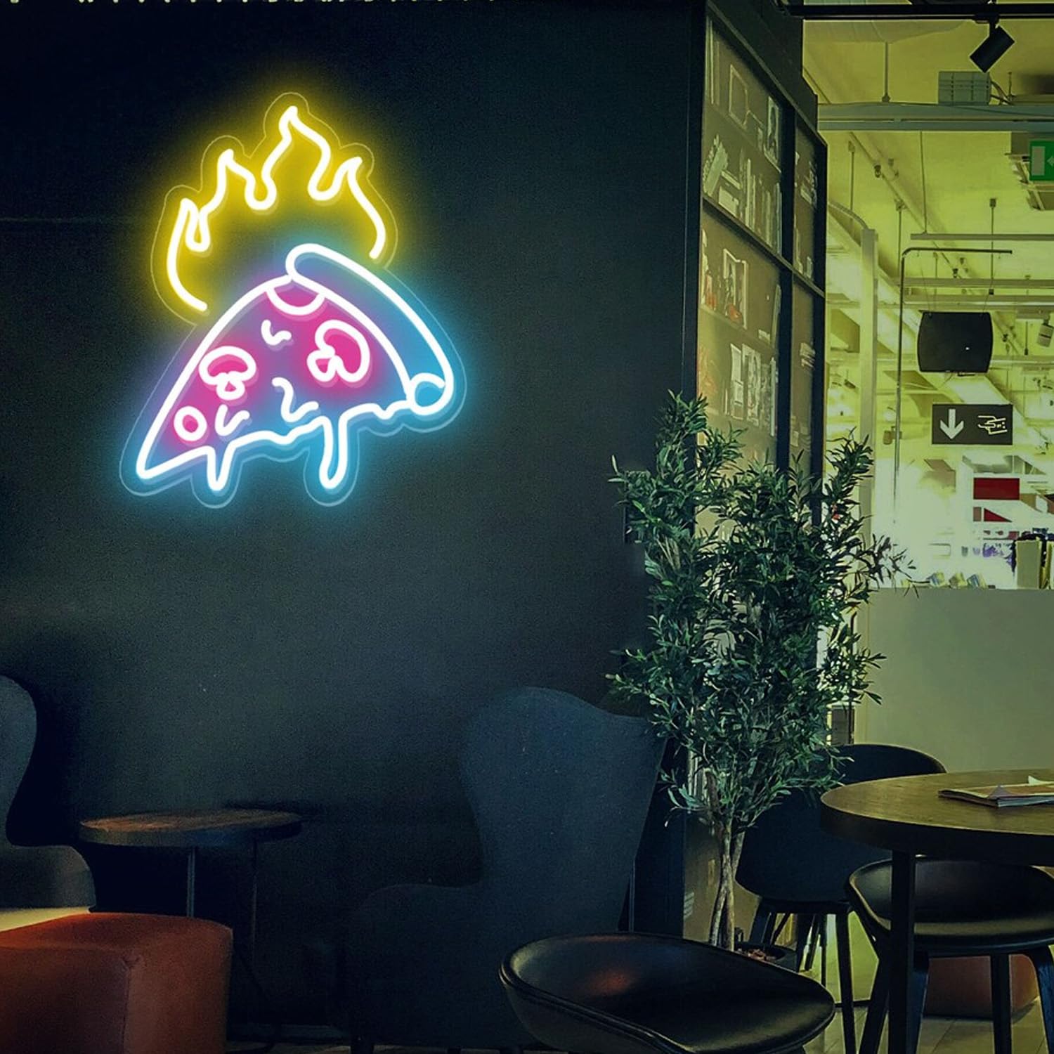 Hot Pizza Neon Sign, Flame Neon Sign, Pizza Slice Neon Sign, Pizza Led Sign, Custom Neon Sign, Restaurant Neon Sign, Christmas Gifts