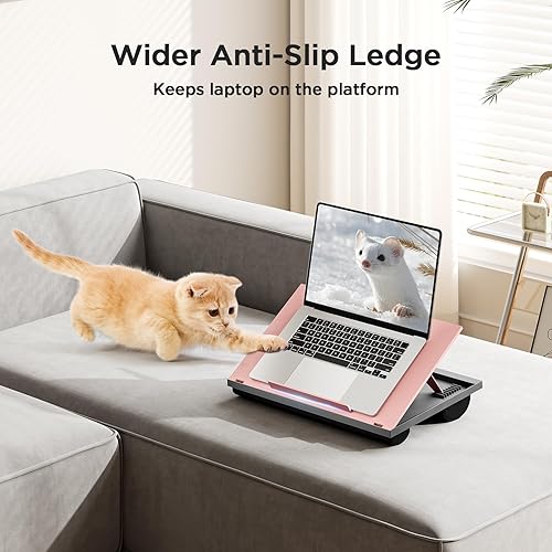 Vista 19 de Huanuo - Escritorio ajustable con 8 ángulos ajustables y cojines dobles para computadora portátil, mesa de trabajo, tabla de escribir y escritorio