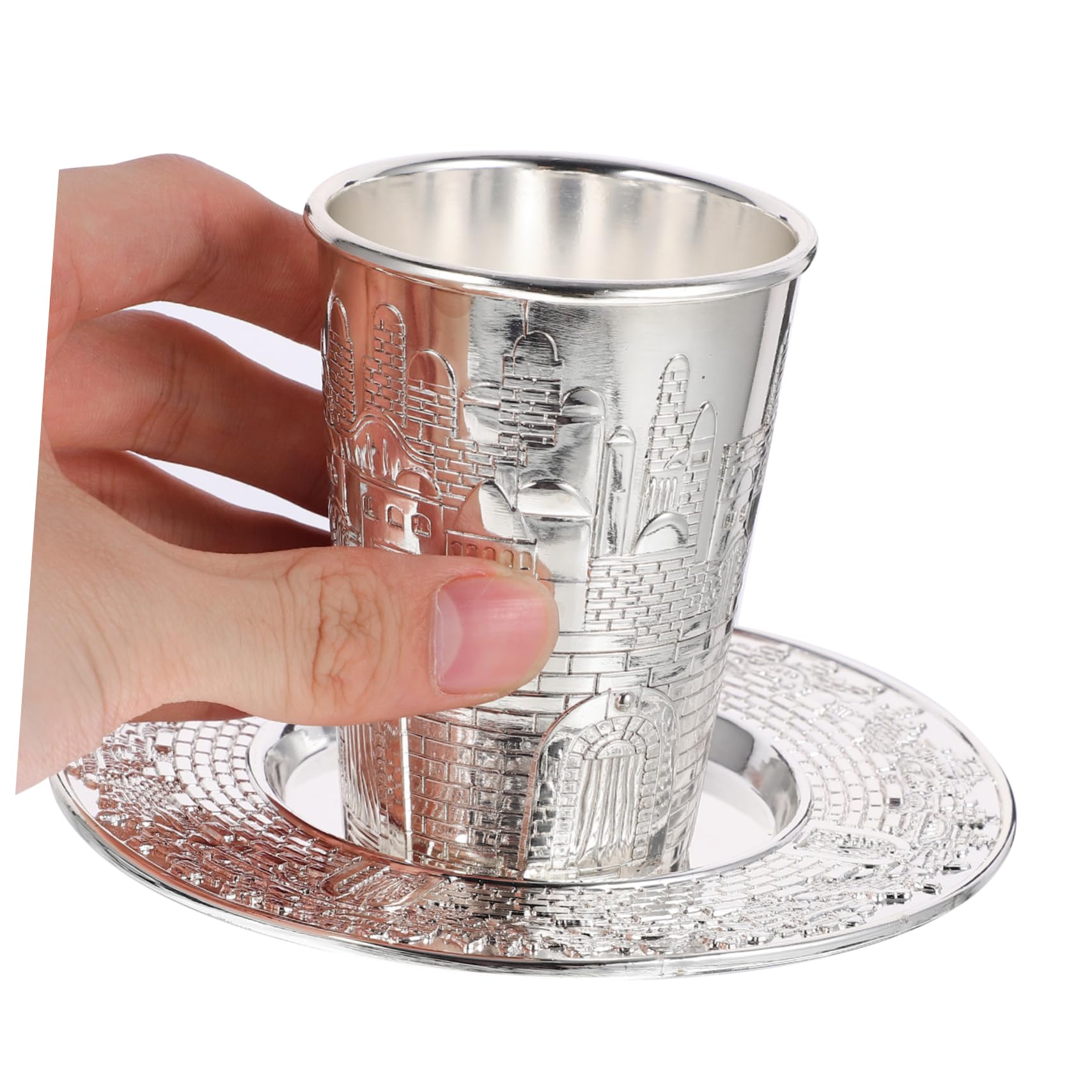 Cabilock Juego De 3 Tazas De Oración Copa De Shabat Copa Sagrada De Vino De Shabat Vasos De Whisky Bandeja Vintage De Cáliz Dorado Vasos Para Beber De Vino De