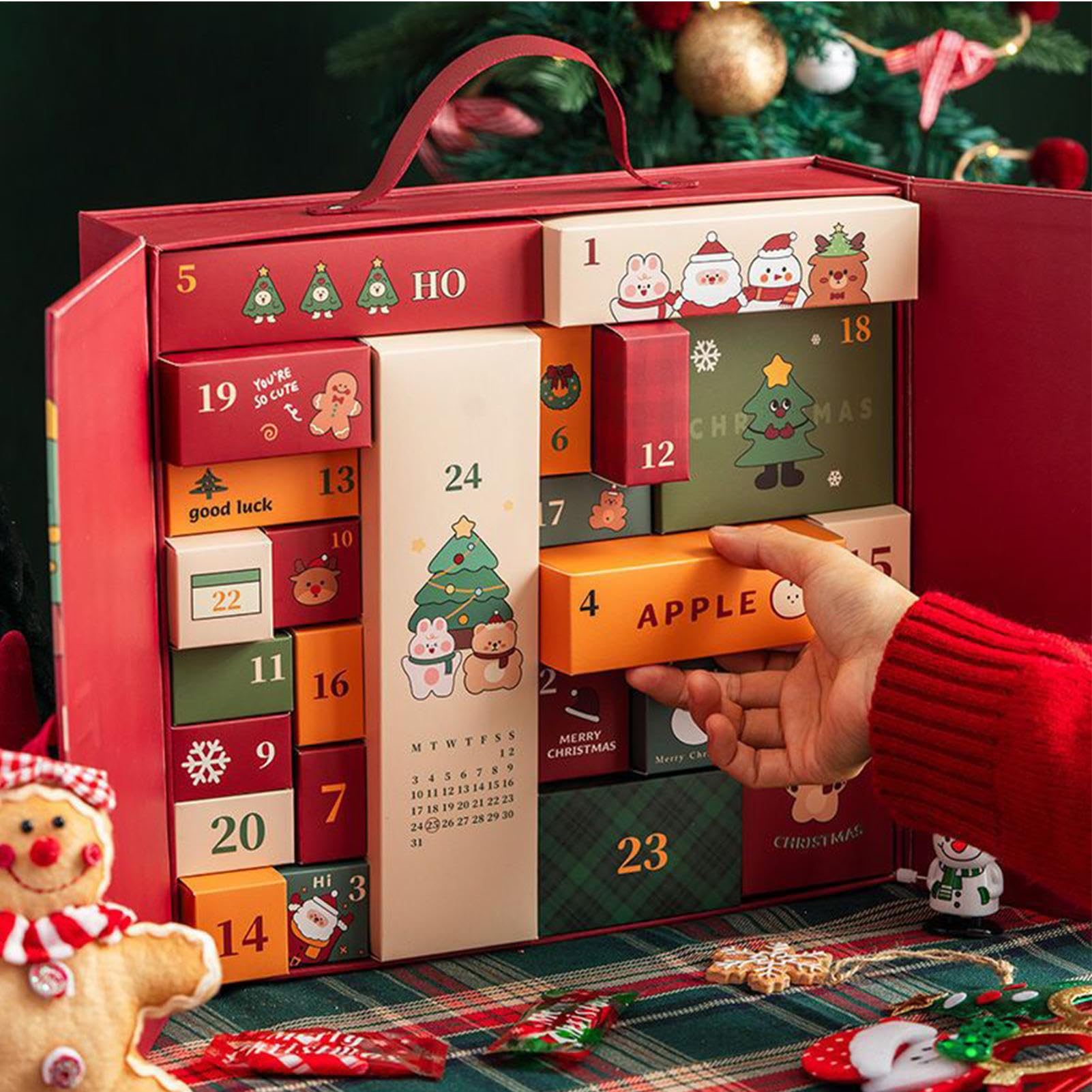 Cajas De Calendario De Adviento Reutilizable 24 Días Vacío Rellenable