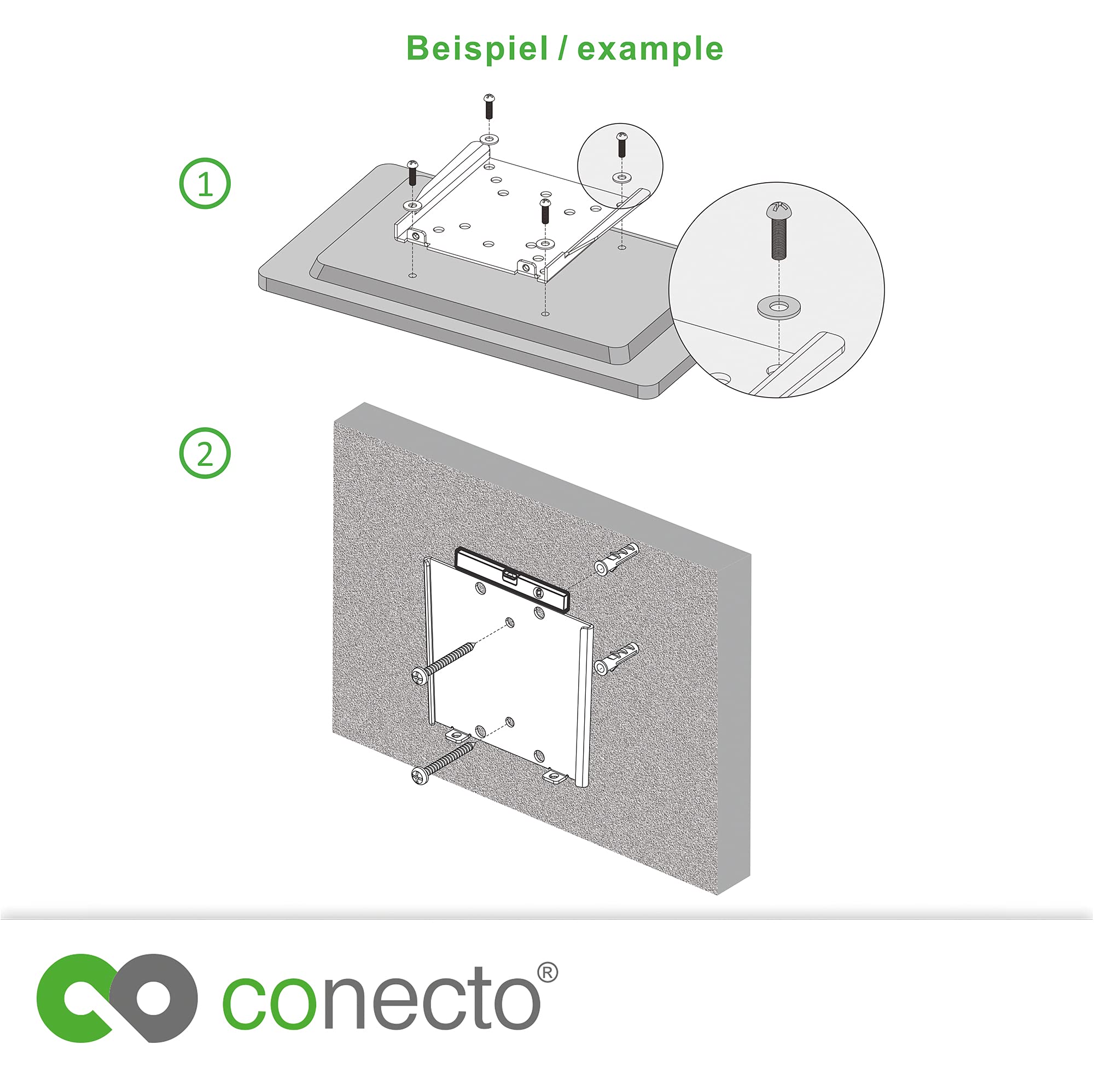 [Nuovo] set di viti conecto Vesa 66 pezzi, ottimale per il montaggio della TV, montaggio a parete della TV, montaggio TV, viti di montaggio con tasselli e rondelle, nero