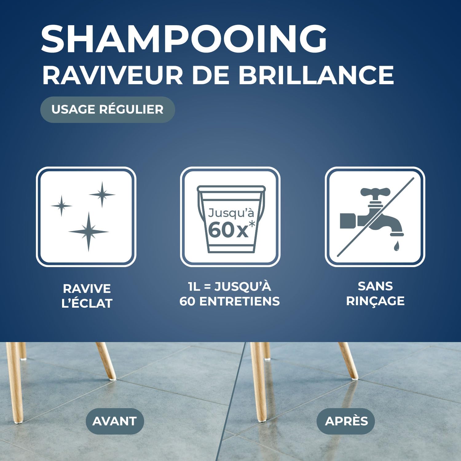 STARWAX Shampooing autolustrant pour sols intérieurs 5L | Nettoie et fait briller carrelage parquet PVC stratifié et béton ciré, sans rinçage, non glissant, rendement 750m²/L