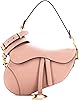 Christian Dior, Pre-Loved Saddle Handbag with Strap Leather Medium, Pink