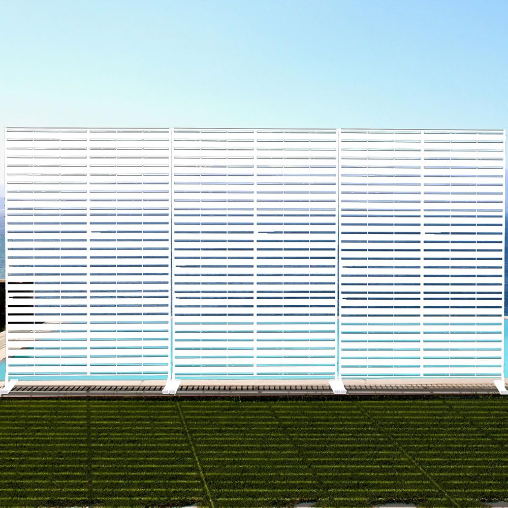 SIEDITI FUORI E DENTRO Panneau Brise-Vue Paravent métal modulaire Claustra Acier résistant intempéries Lignes Blanc