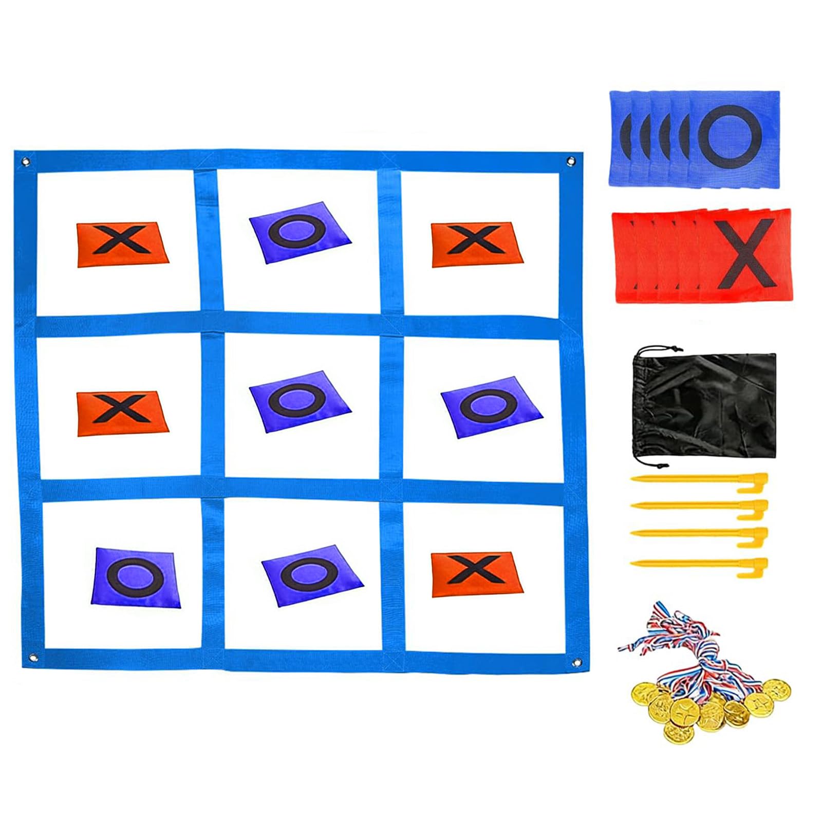 Riesiges Tic Tac Toe, Outdoor-Spielset, Sitzsack-Wurfspiele für Kinder & Erwachsene, Tic Tac Toe Mehrspieler für Garten, Strand, Camping, Familienfest, Gartenparty