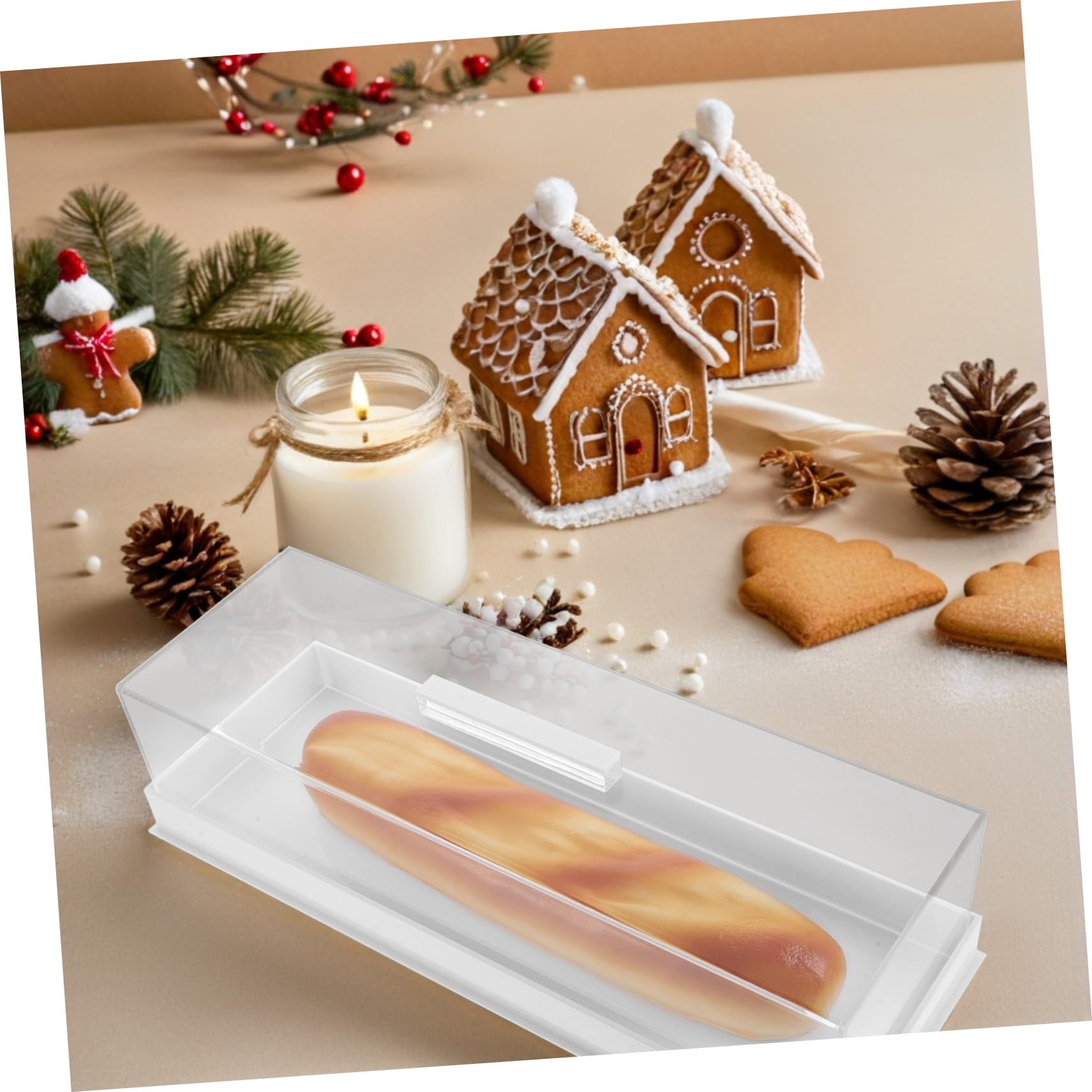 Garneck Caja de Presentación Rectangular con Bandeja para Pasteles Vitrina de Acrílico con Tapa para Cafeterías Fiestas y Uso Doméstico