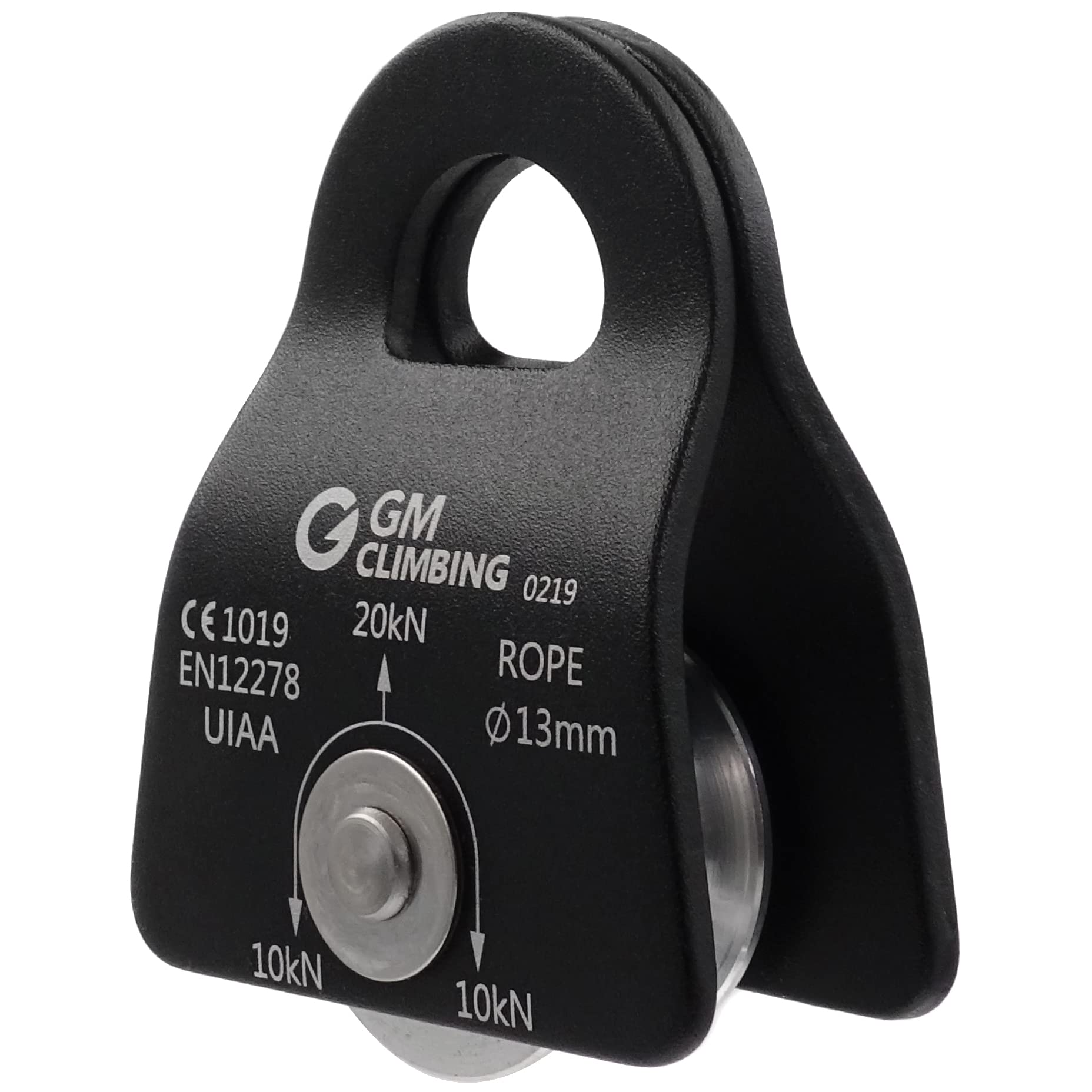 GM CLIMBING20kN UIAA Certified Micro Prusik Minding Pulley 1/2" (Single Unit(black))