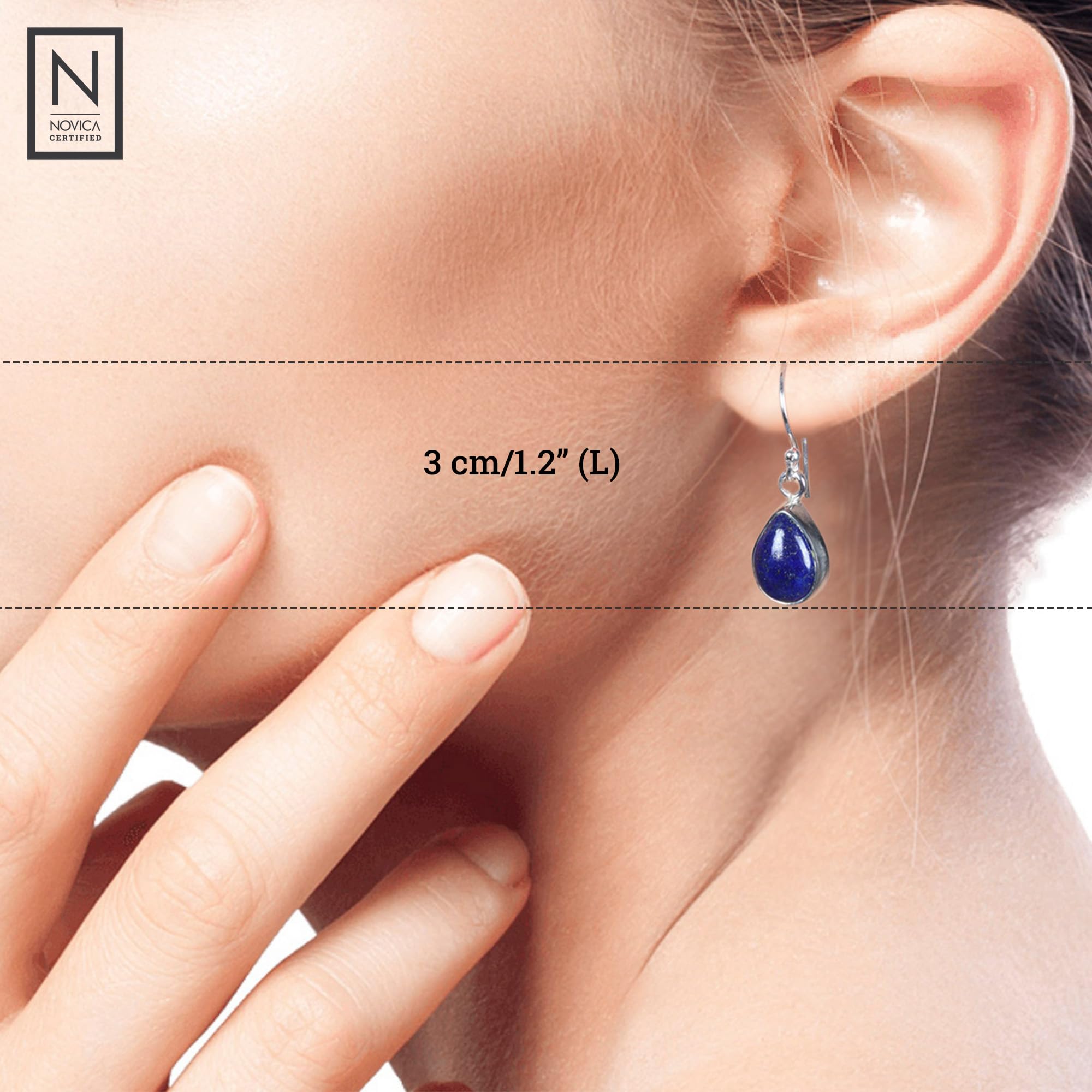 Lot De 5 Connecteurs Pendentifs Lapis Lazuli 23x14mm - Plaqué Or - Fait Main Inde
