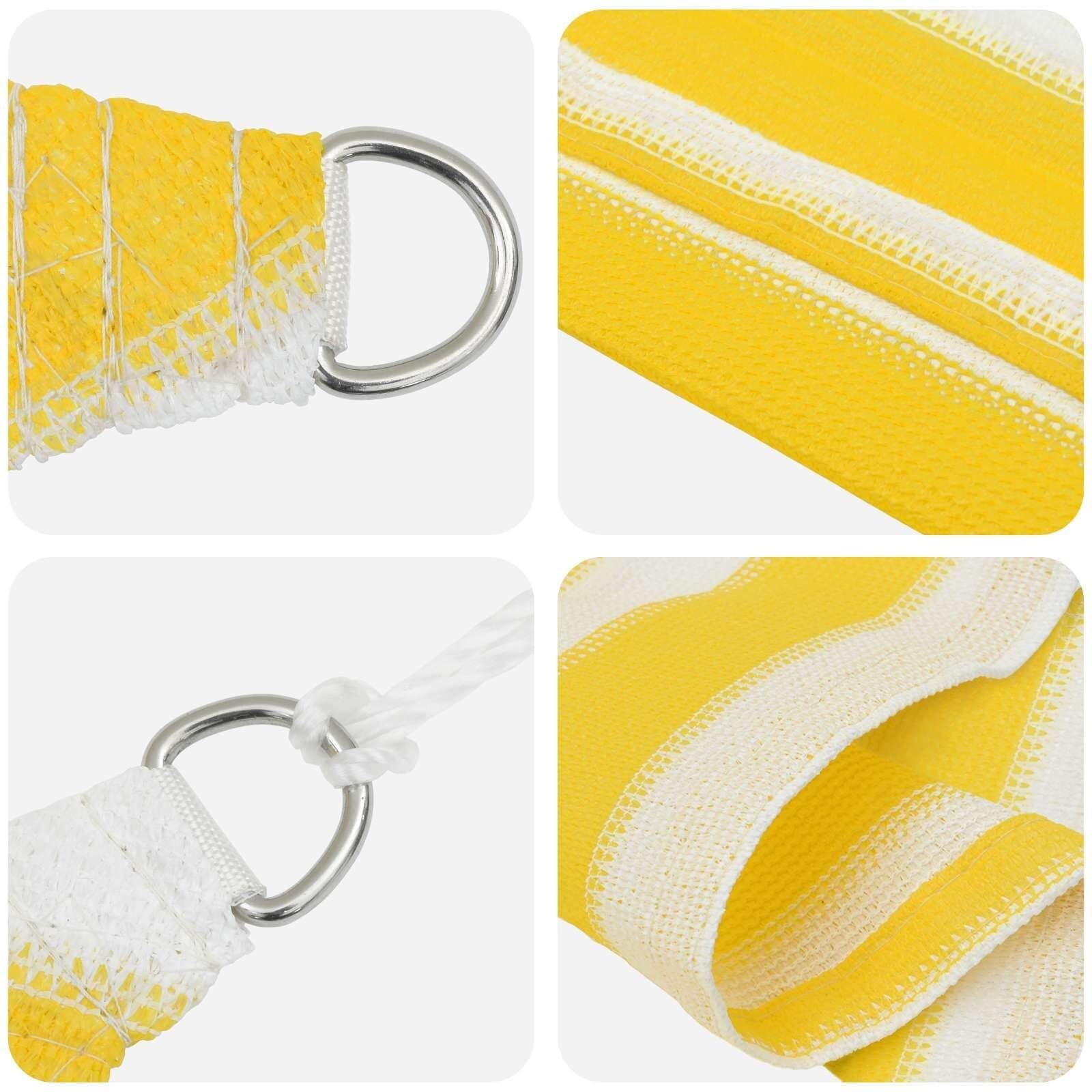 Voile d'ombrage - Filet d'ombrage - 2 x 5 m - Jaune et blanc
