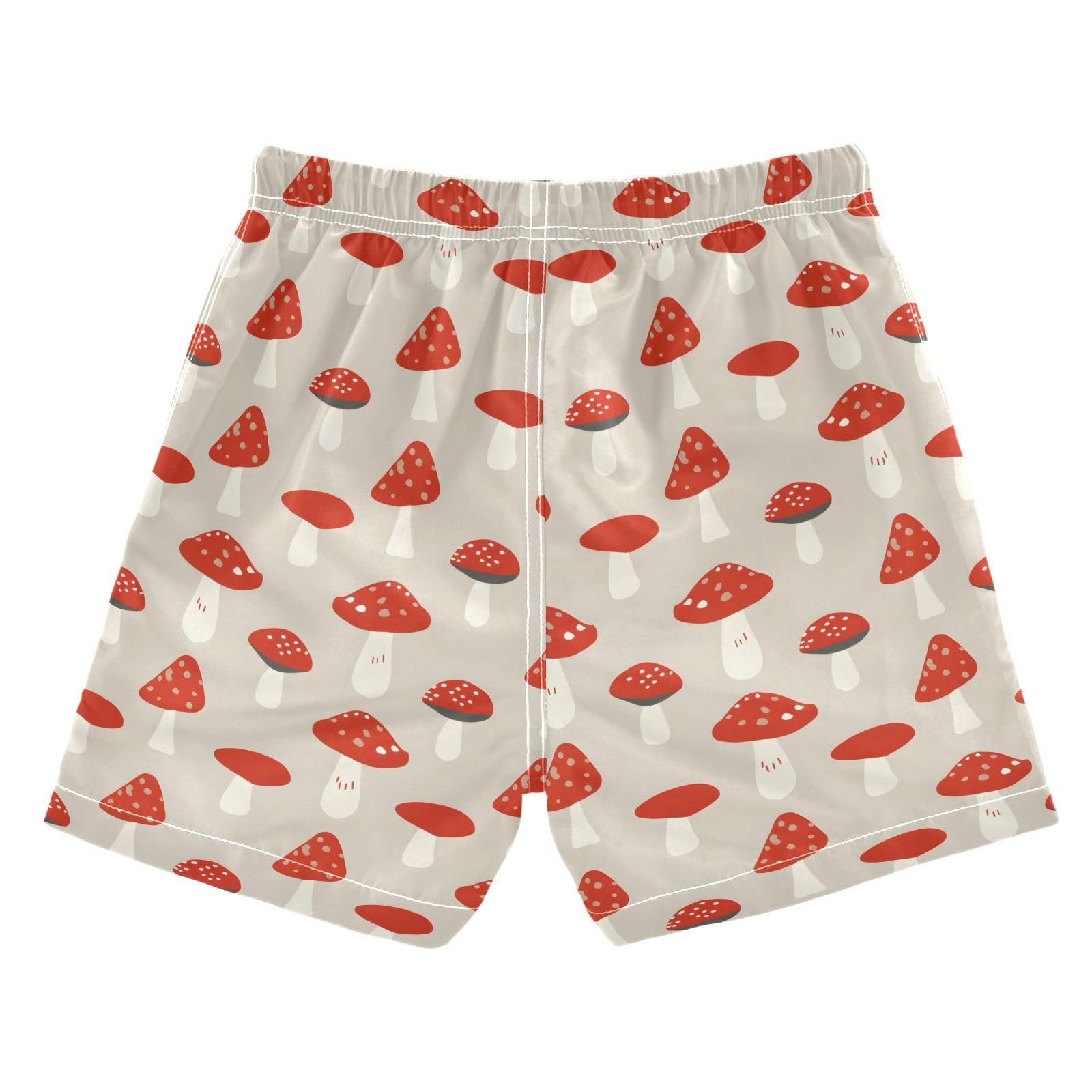 ALAZA Red Mushroom Cartoon Boys Quick Dry Beach Board Shorts Kids Swim Trunks Bathing Suit Swimsuit 3T