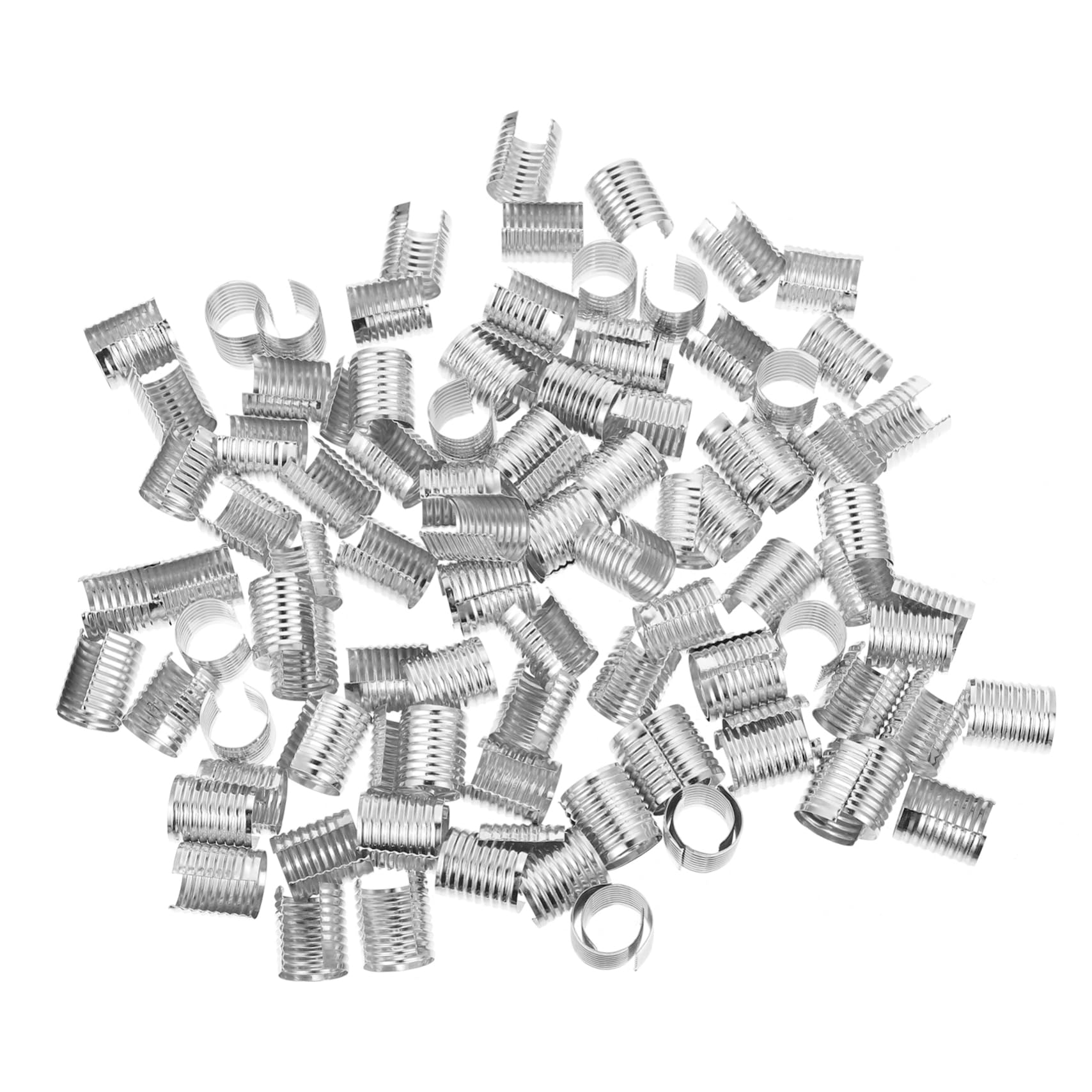 Veemoon 100Pcs Leather Cord Clips for Jewelry Making Cylindrical Crimping Fasteners for Crafts Suitable for Necklaces Bracelets and Keychains