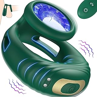 Vibrating Cock Ring Male Sex Toys, Remote Control Dual Penis Ring Vibrator, Couples Men's Sex Toys Vibrators for Longer Harder Erections, Penis Vibrator Cock Ring Vibrating Adult Sex Toys for Men