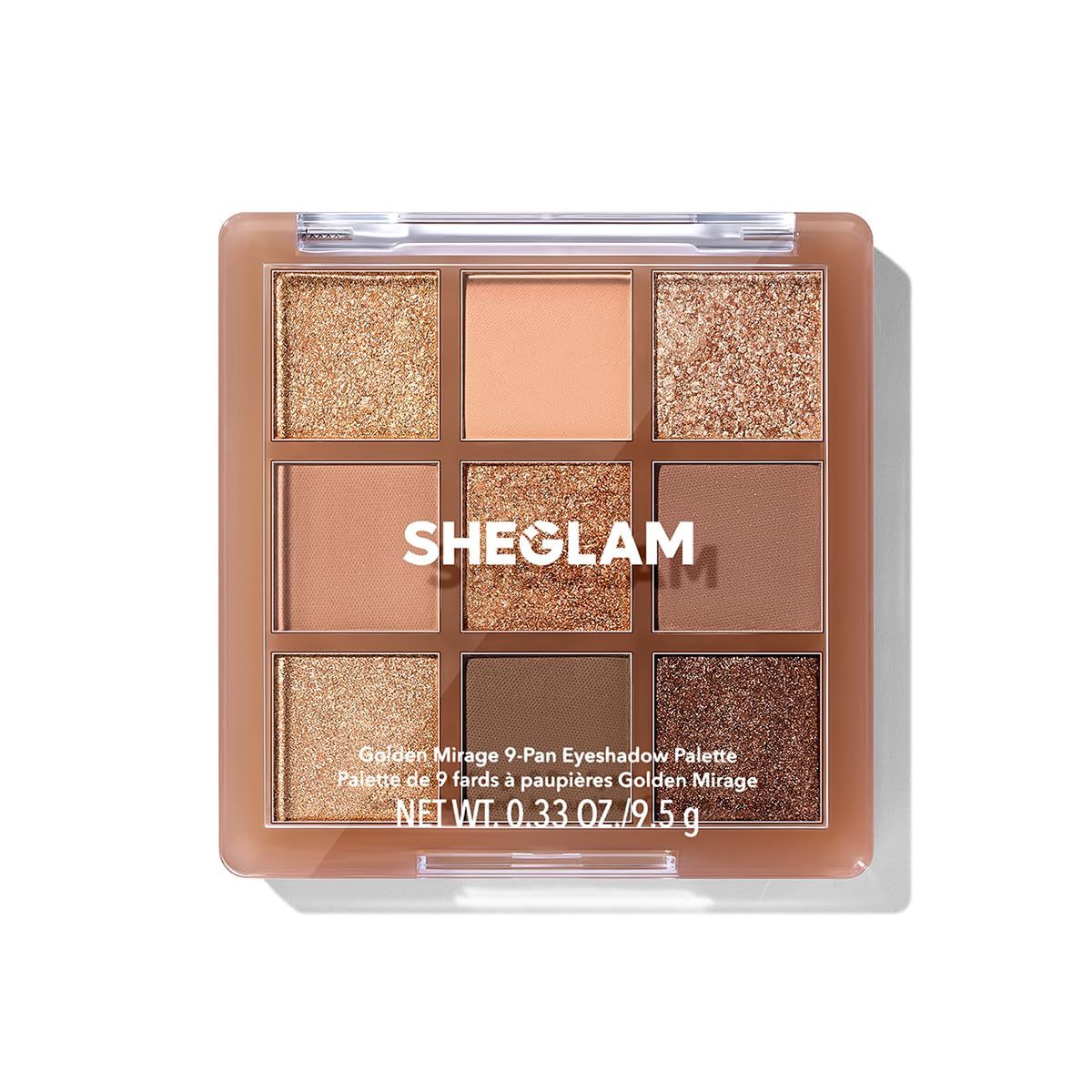 SHEGLAM Lidschattenpalette 9 Farben Ultra-pigmentierte Schimmer Matte Töne, Vegan & Tierversuchsfrei-Golden Mirage