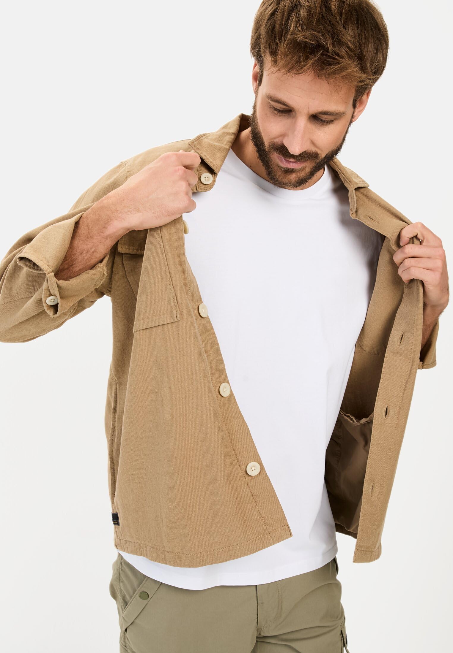 camel active Herren Overshirt aus Leinen-Baumwoll-Mix