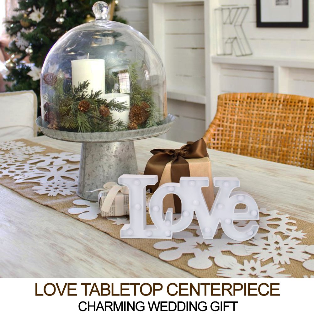 40 cm x 18 cm duże światła dekoracyjne do sypialni LOVE litery markizy LED (białe) - znak miłości na stół ścienny - dekoracje ślubne światła do kościoła romantyczne znaki do domu zaręczyny