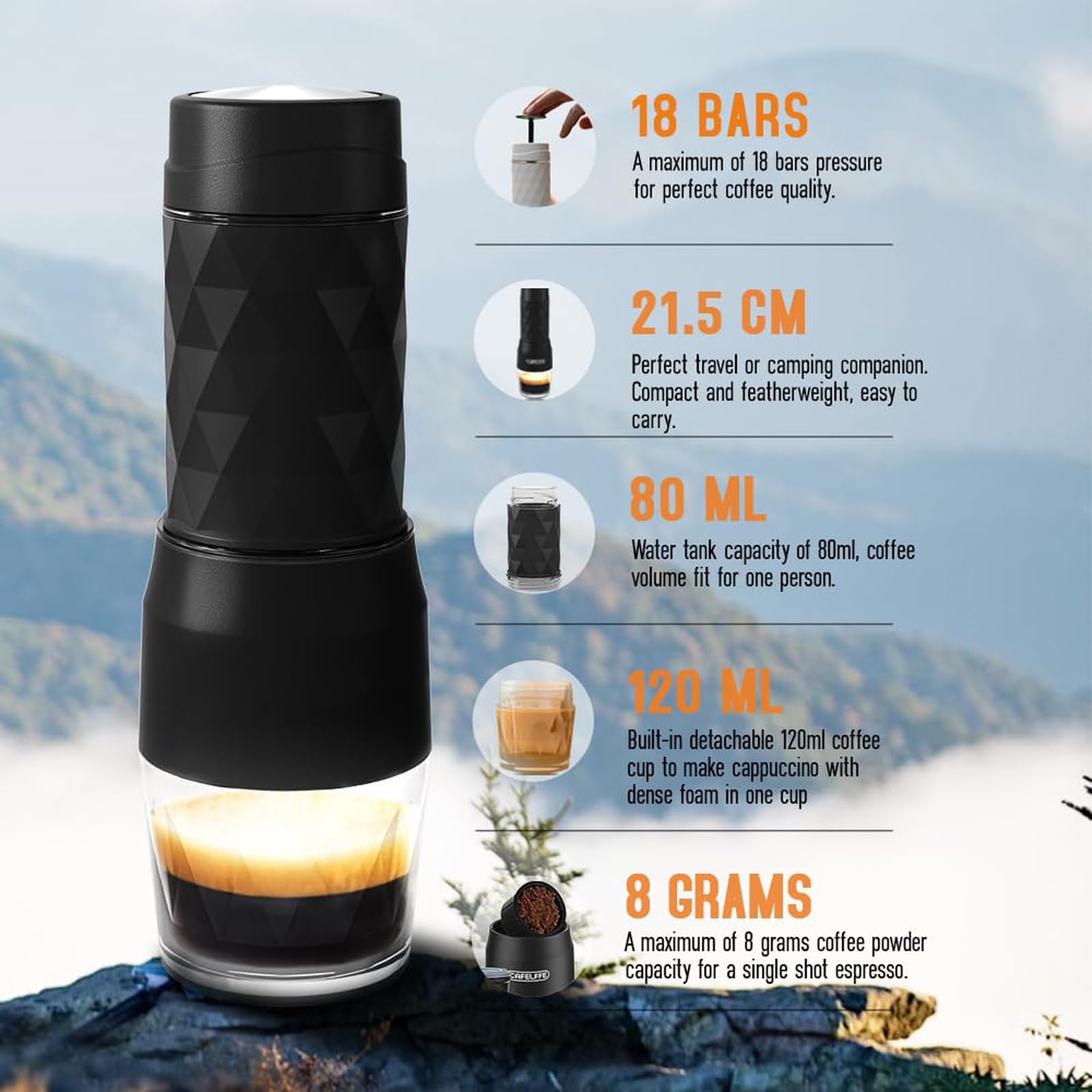 Joyería moderna de acero unisex para hueso del oído: cómodo pendiente de cartílago, accesorio de, cafetera prensada a mano con filtro de acero inoxidable apto para uso alimentario, manual con