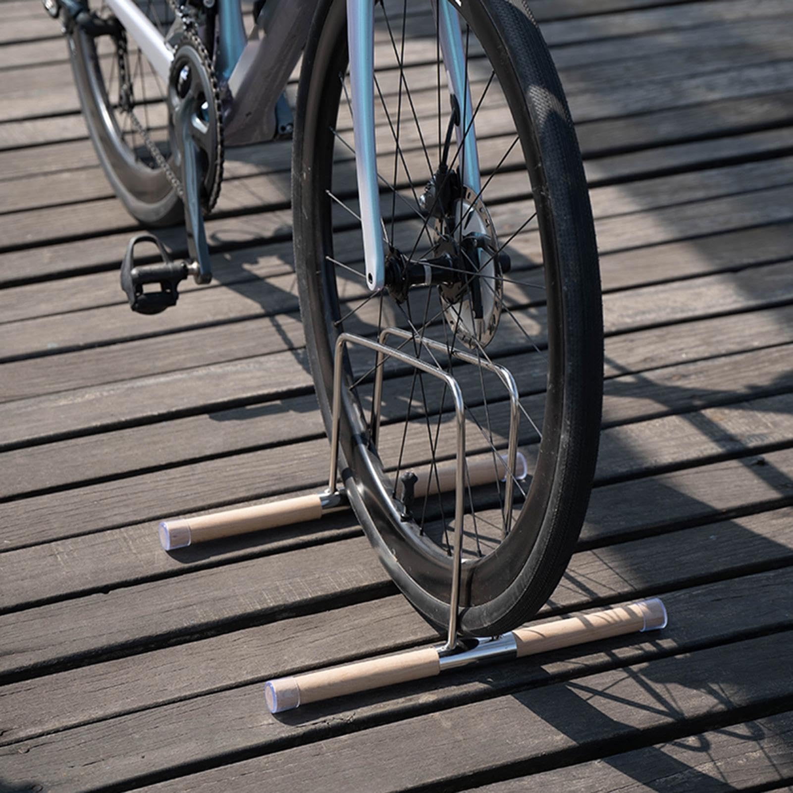 Soporte de Aparcamiento para Bicicleta Base de Suelo para Estacionamiento | Bastidor Pavimento para Bicicletas para la Montaña, Carretera, el Apartamento, Hogar, Taller, Garaje y