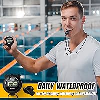 Vista 5 de 48 piezas cronómetro digital temporizador de plástico silbato a granel para entrenadores deportivos, árbitro, reloj impermeable con temporizador