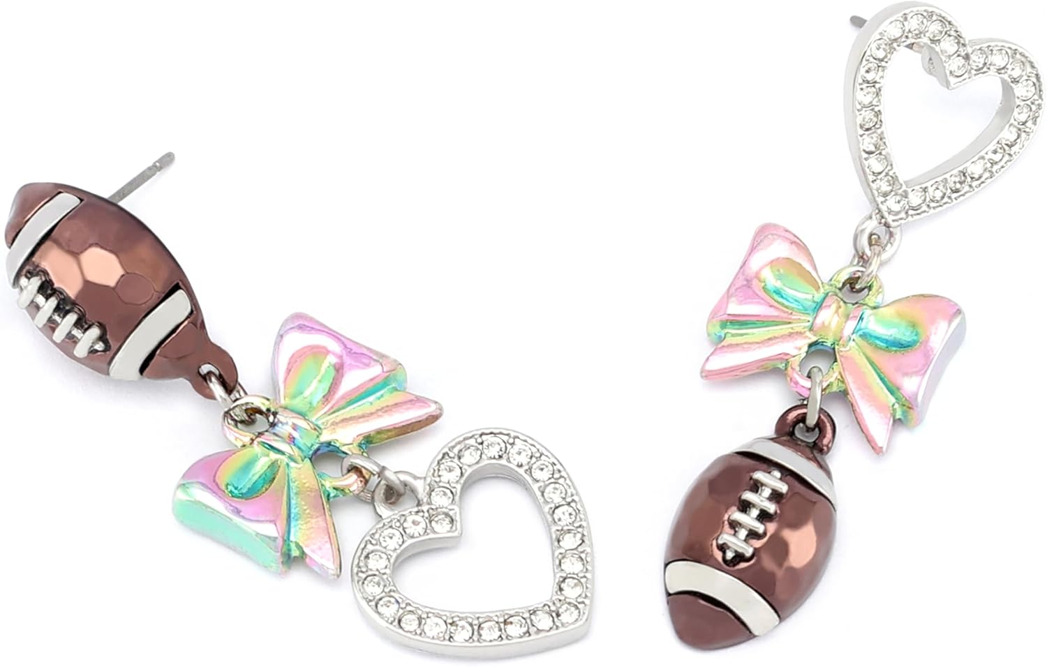 Betsey Johnson Women's Kick Off Football Mismatch Earrings