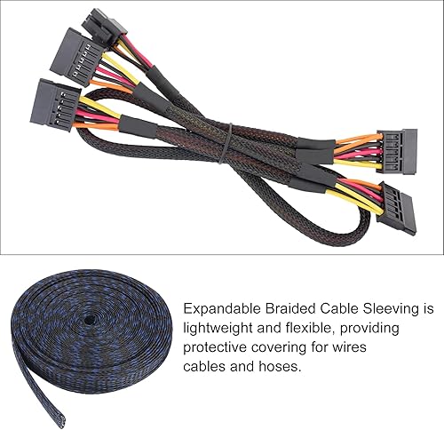 Vista 5 de Telar de alambre expandible de PET de 25 pies, 1/2 pulgada, funda de alambre trenzado de PET