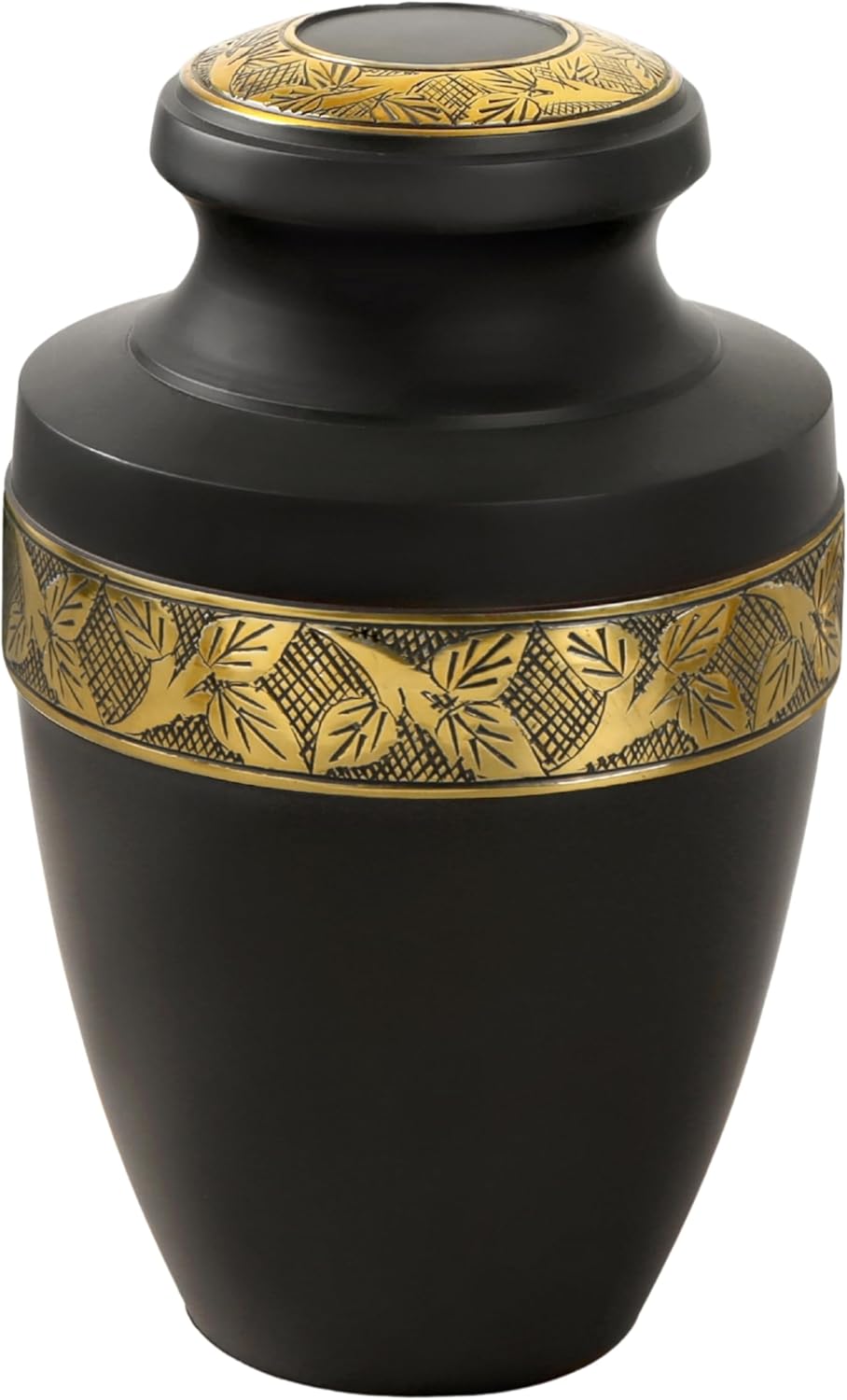 ALPHA Living HOME Handcrafted Cremation Urns for Human Ashes Adult Urn for Ashes Adult Memorial Urn Male and Female Human Ashes Adult Man and Woman Decorative Funeral Urns (Black Gold) - Image 2