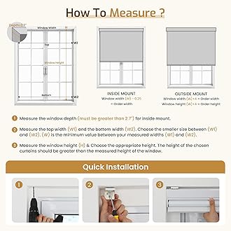 Grandekor Motorized Roller Shade with Remote Control,Motorized Blinds 100% Blackout Electric Shades, Cordless Window Blinds Shades for Bedroom Living Room Office,White,W33 xH72