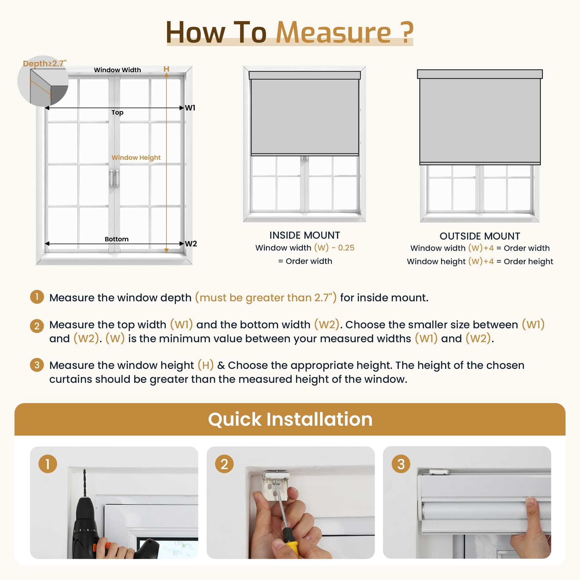 Grandekor Motorized Roller Shade with Remote Control,Motorized Blinds 100% Blackout Electric Shades, Cordless Window Blinds Shades for Bedroom Living Room Office,White,W33 xH72