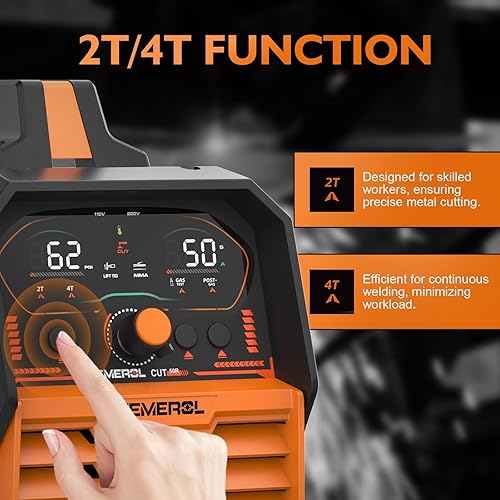 Miniatura 6 de 3 in 1 Plasma Cutter/LIFT TIG/Stick Welder,50Amp Plasma Cutter Machine 200A Stick and LIFT TIG Welder, Large LED Display IGBT 110/220V Dual Voltage