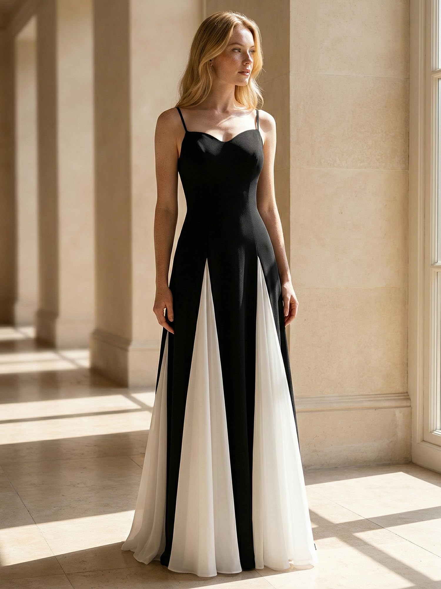 Ever-Pretty Vestito Donna Elegante Tubetop Senzamaniche Maglieria Maxi Gonna Svasata EG02648