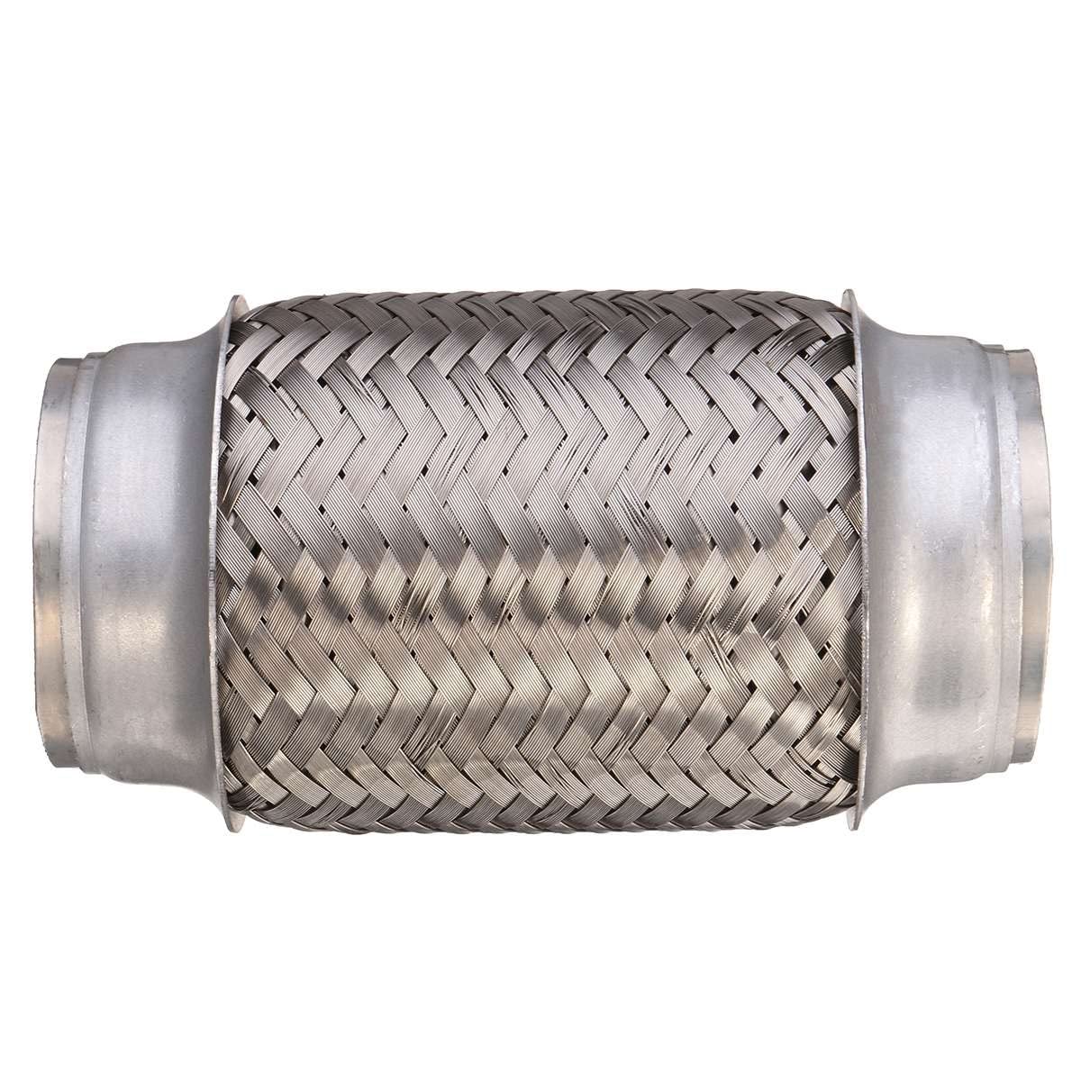 MOCNT Flexibele uitlaatpijp met 2 klemmen 63mm x 150mm/250mm Flexibele uitlaatverbinding reparatiepijp RVS Uitlaatreparatie Flexibele buis Gevlochten uitlaatpijpconnector