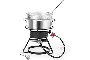 Fish Fryer Pot and Basket, 58,000 BTU Deep Fry Pot